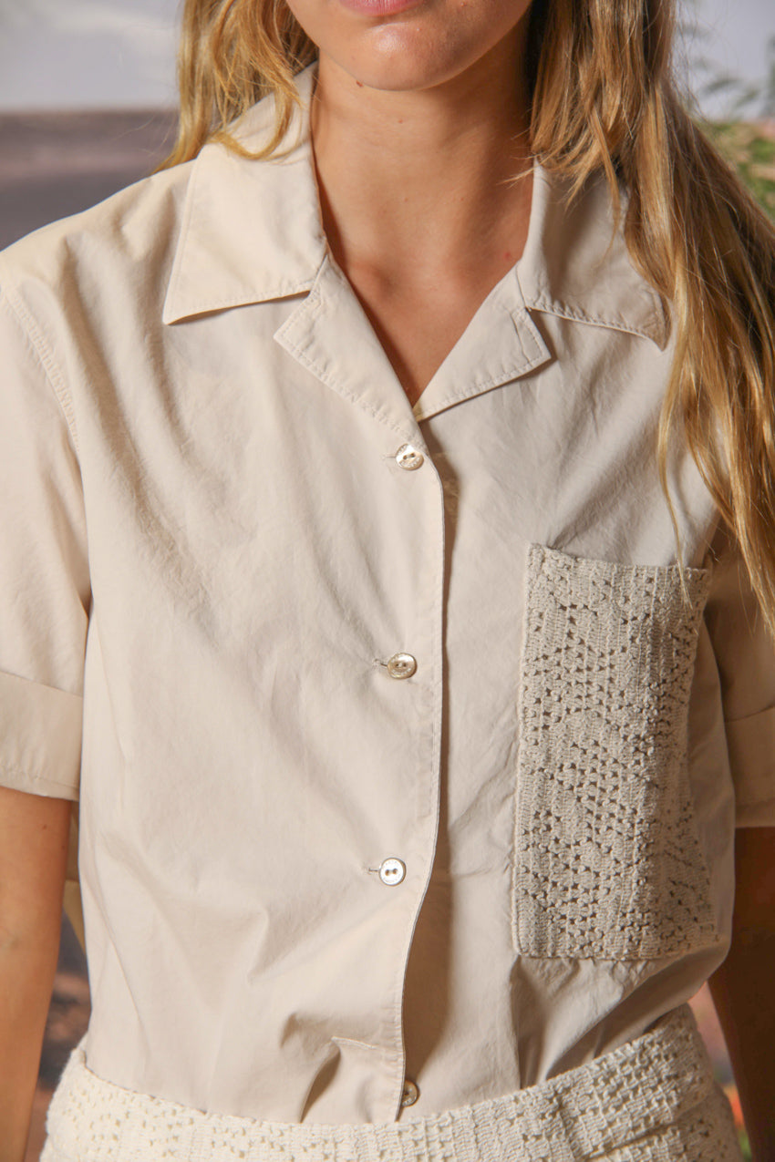 Florida Damenbluse mit kurzen Ärmeln aus Popeline