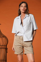 Florida Damenbluse mit kurzen Ärmeln aus Popeline