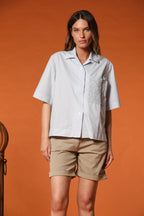 Florida Damenbluse mit kurzen Ärmeln aus Popeline