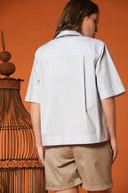 Florida Damenbluse mit kurzen Ärmeln aus Popeline