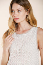 Karina camicia donna smanicata in maglia crochet