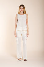 Karina camicia donna smanicata in maglia crochet