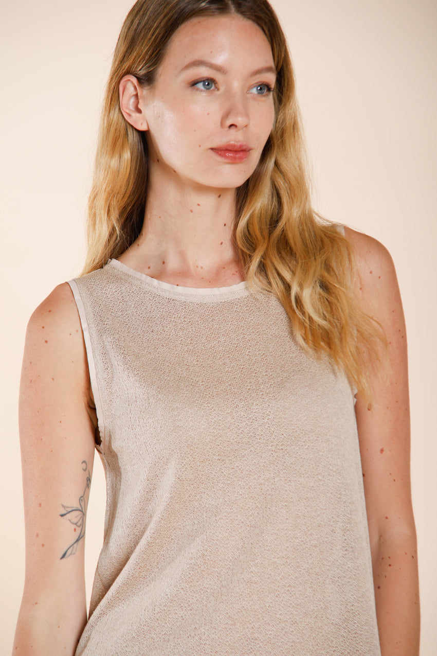 Karina camicia donna smanicata in maglia leggera