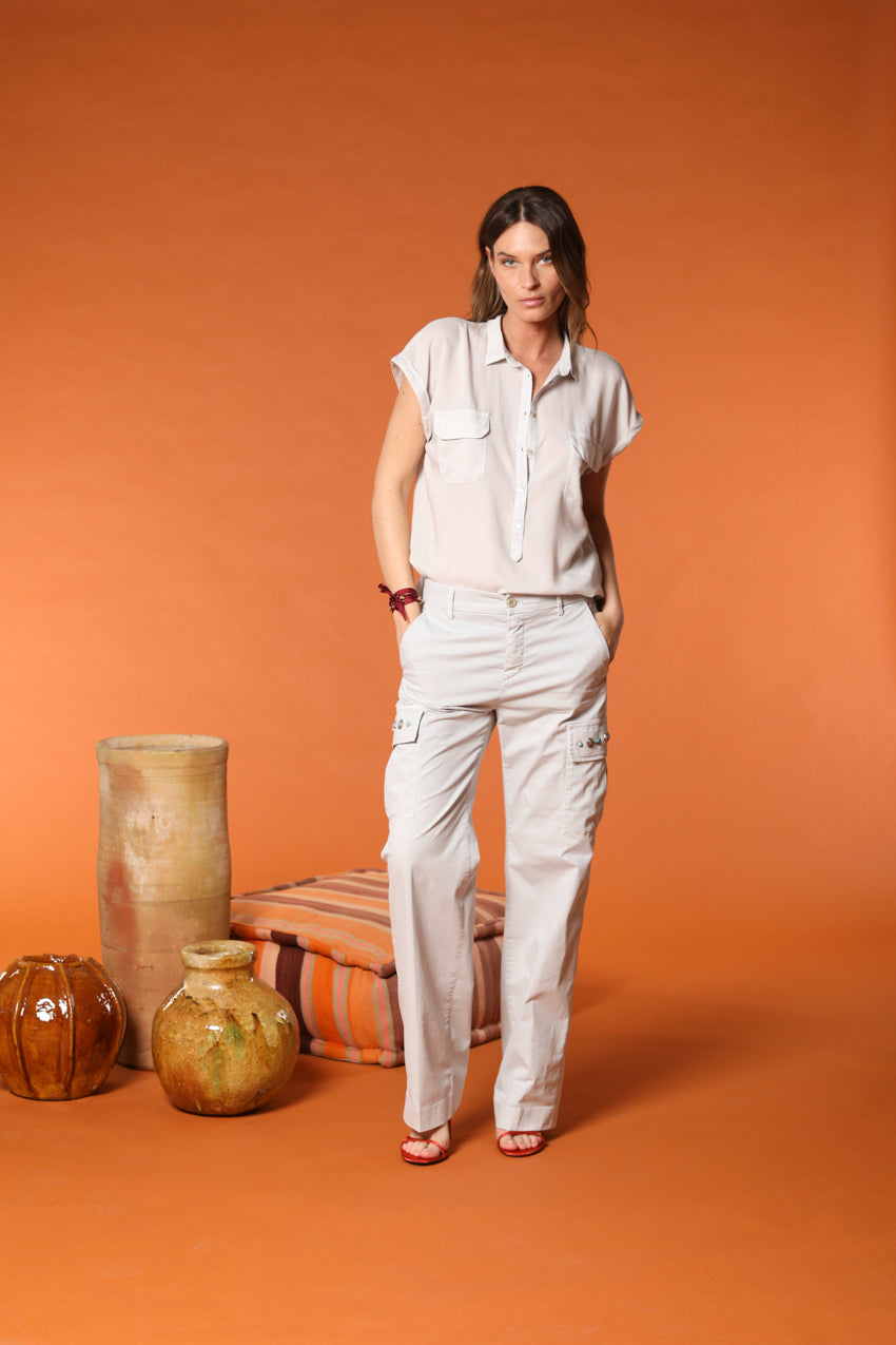 Casta Damenbluse aus Tencel mit kurzen Ärmeln