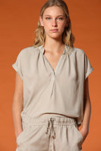 Adele MM Damenbluse mit kurzen Ärmeln aus Tencel