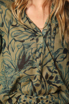 Adele Damenbluse aus Baumwollvoile mit Blumenmuster