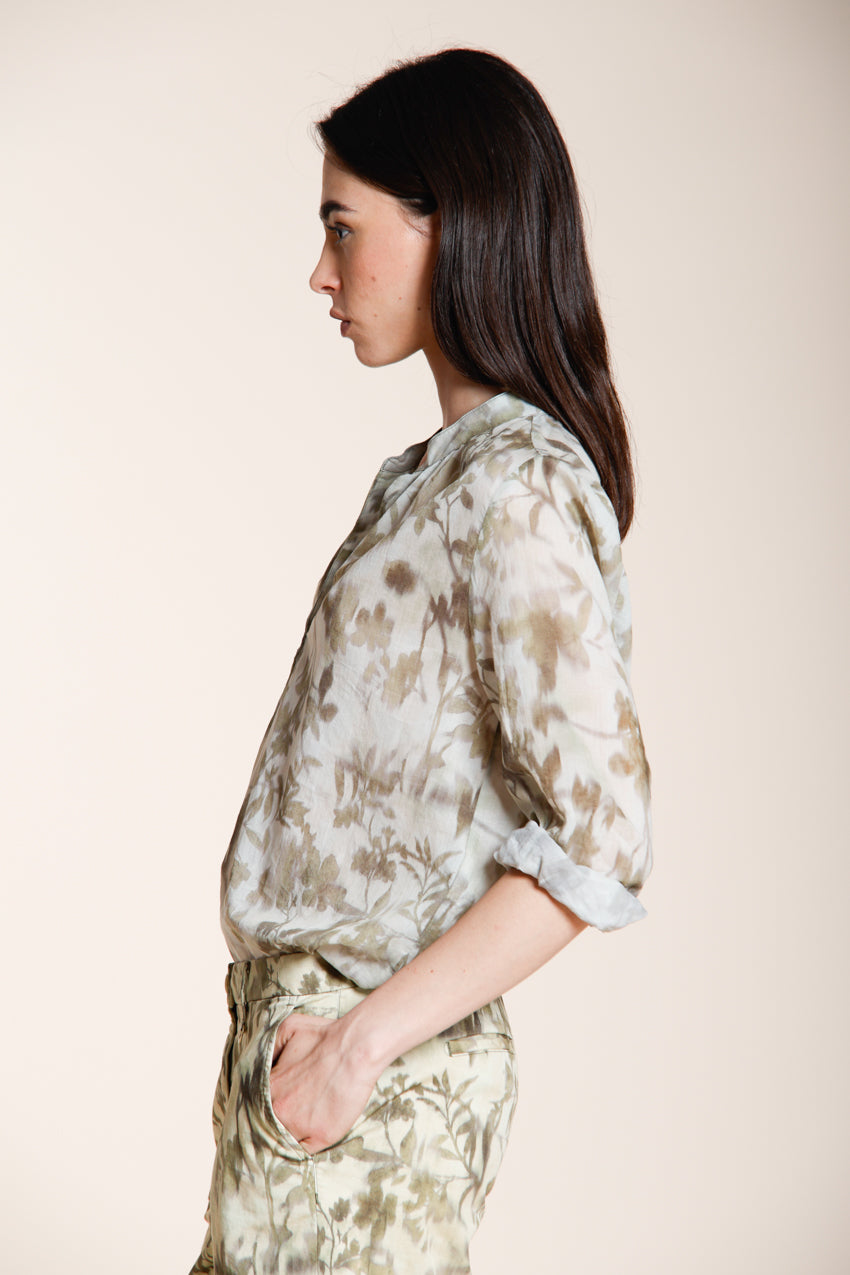 Adele chemise femme manches longues en mousseline de coton motif floral