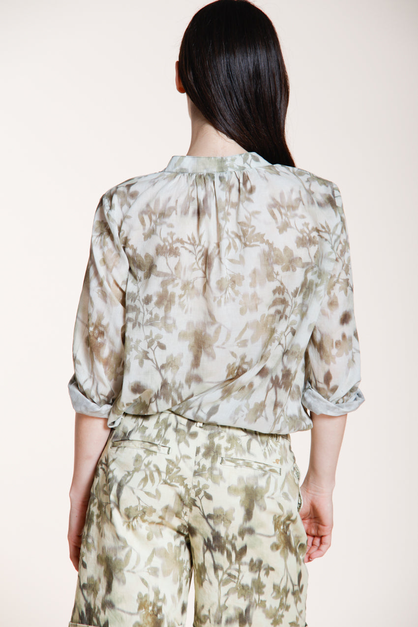 Adele chemise femme manches longues en mousseline de coton motif floral