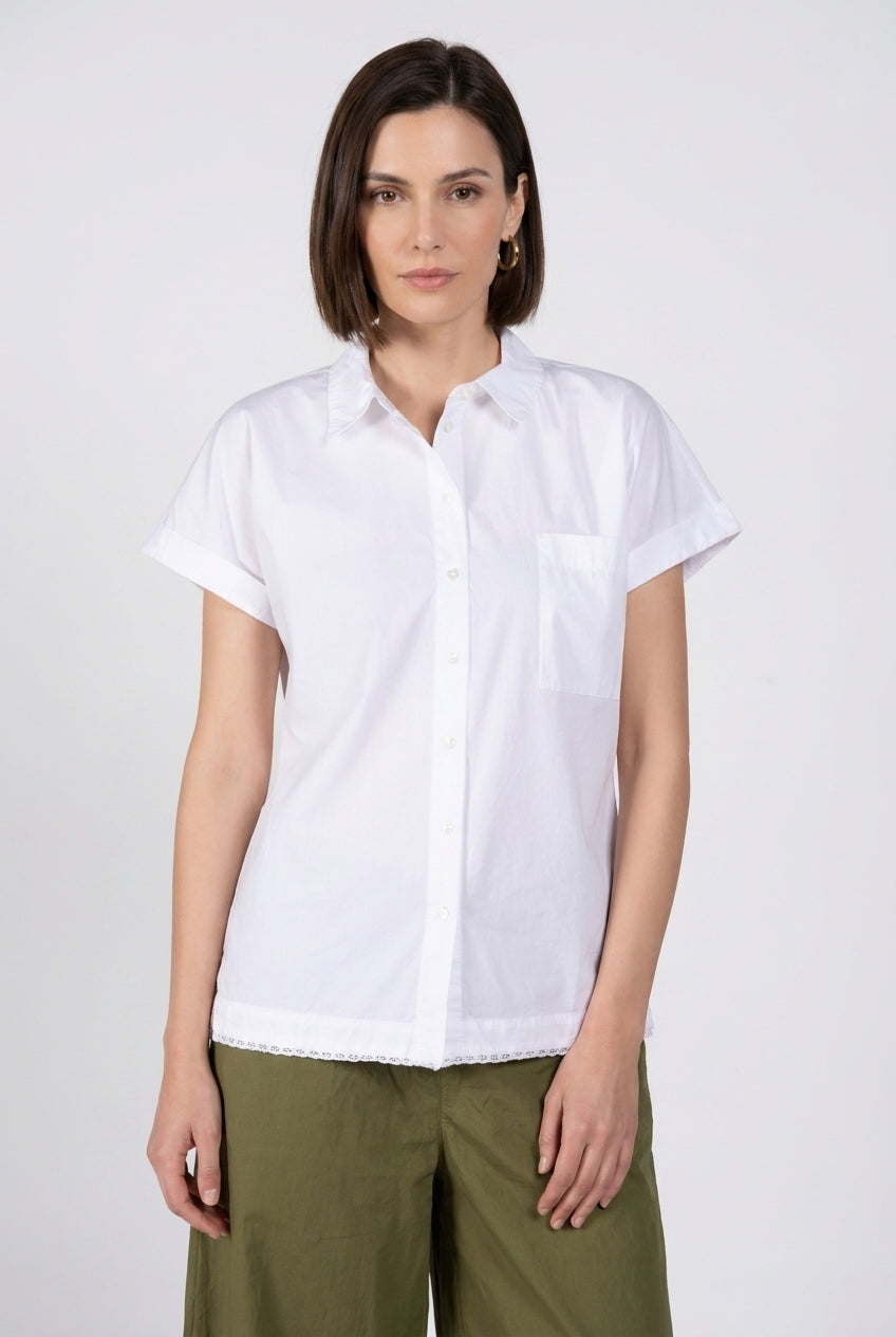 Livia women's shirt short-sleeved in poplin
