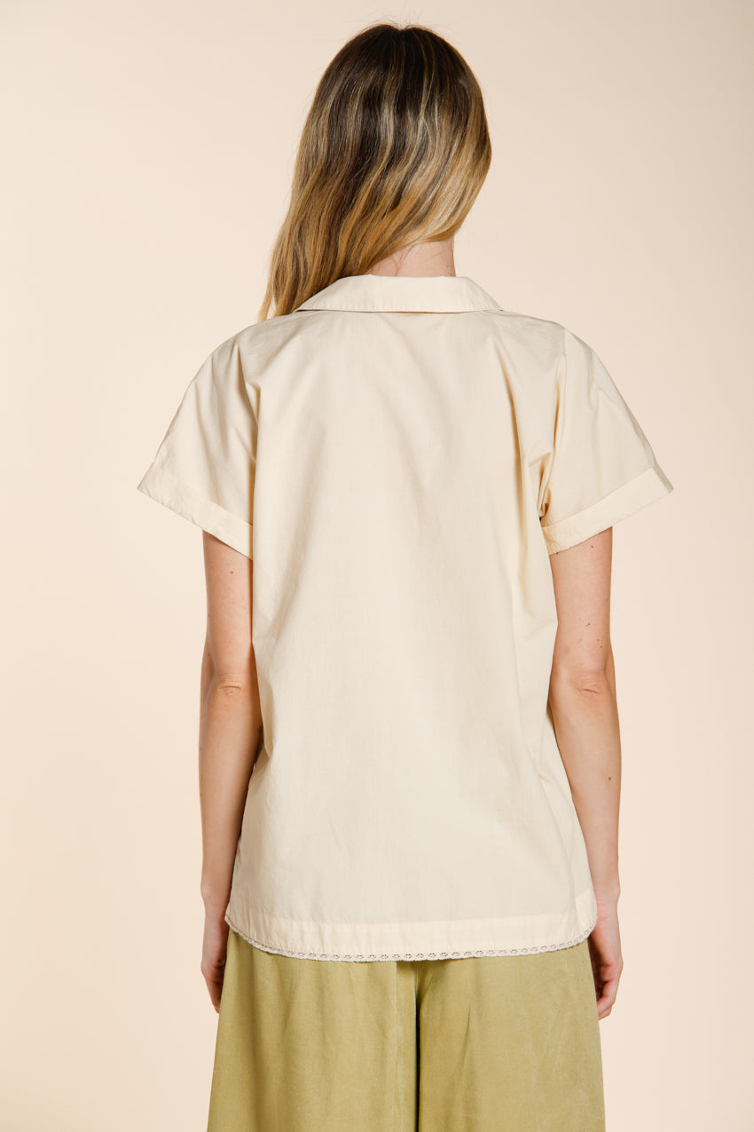 Livia camicia donna a manica corta in popeline