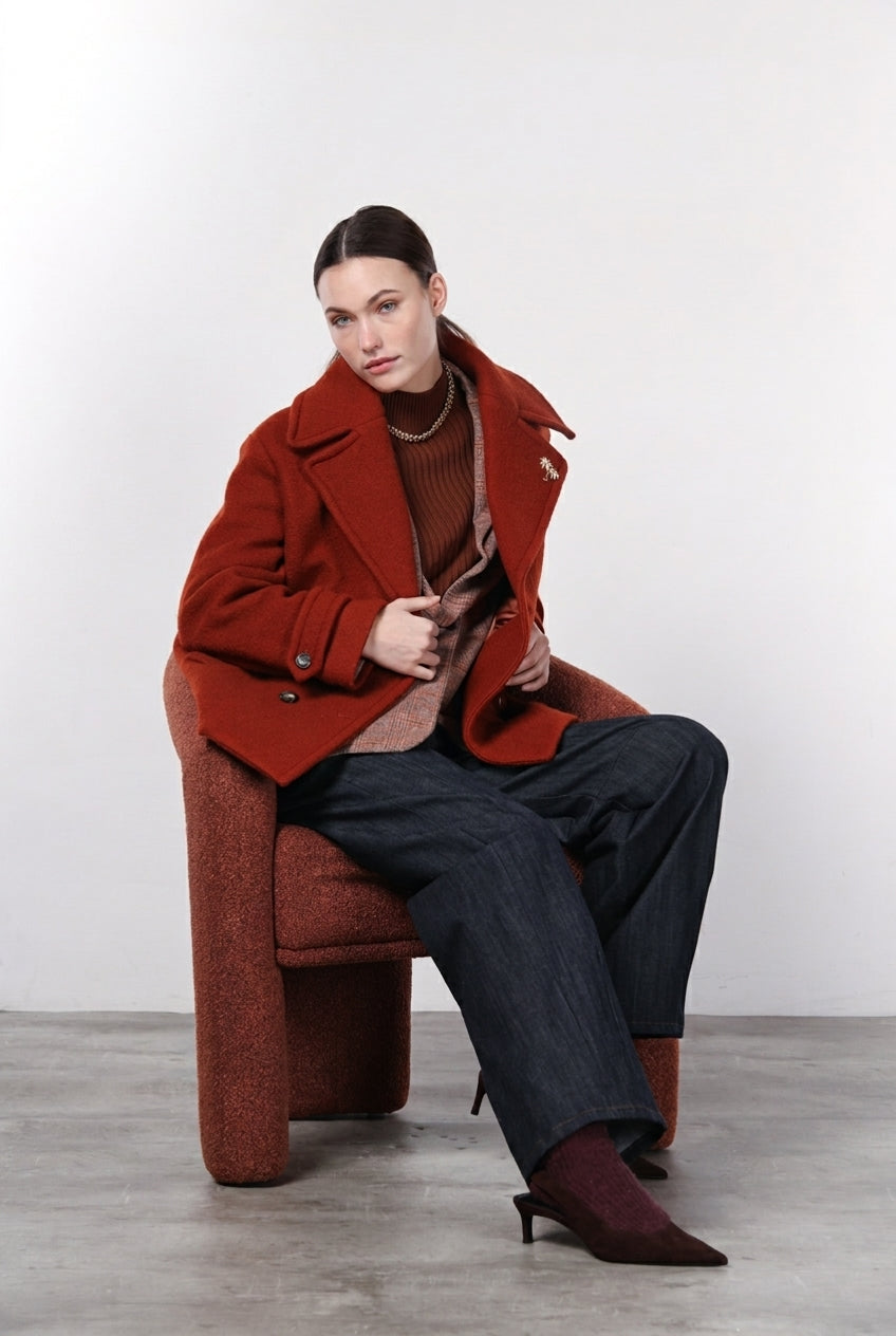 Leonie cappotto donna in lana bouclé