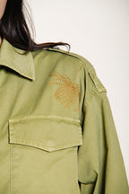 Florence New Jacke Damen aus leicht Stretch Twill Blumenstickerei