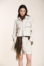 San Diego giacca donna in cotone fiammato con borchie
