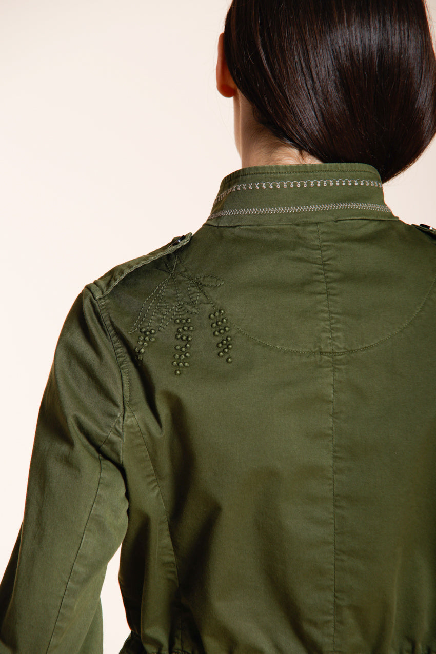 Eva giacca donna in twill ricamo fiori