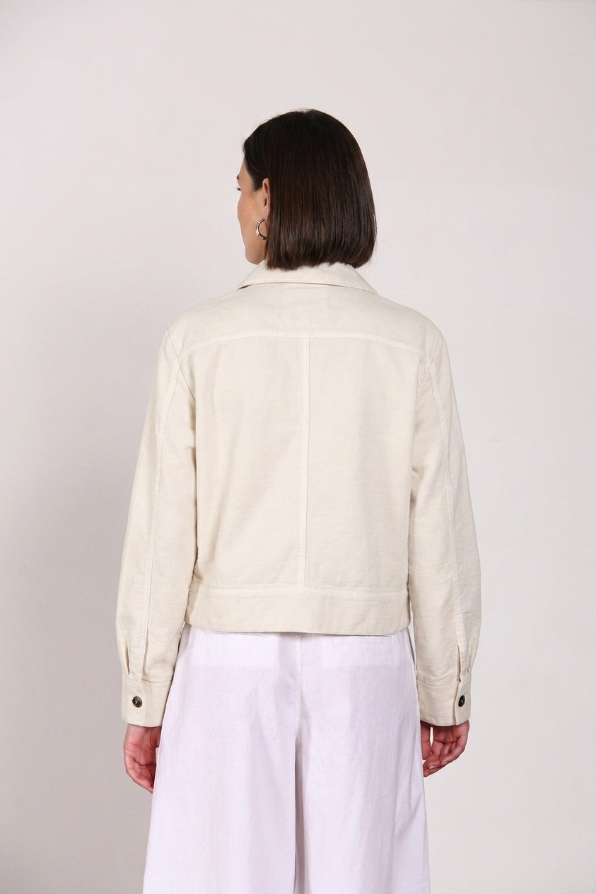 Eva giacca donna in twill ricamo fiori