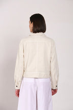 Eva giacca donna in twill ricamo fiori