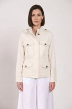 Eva giacca donna in twill ricamo fiori