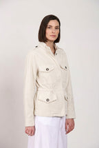Eva giacca donna in twill ricamo fiori