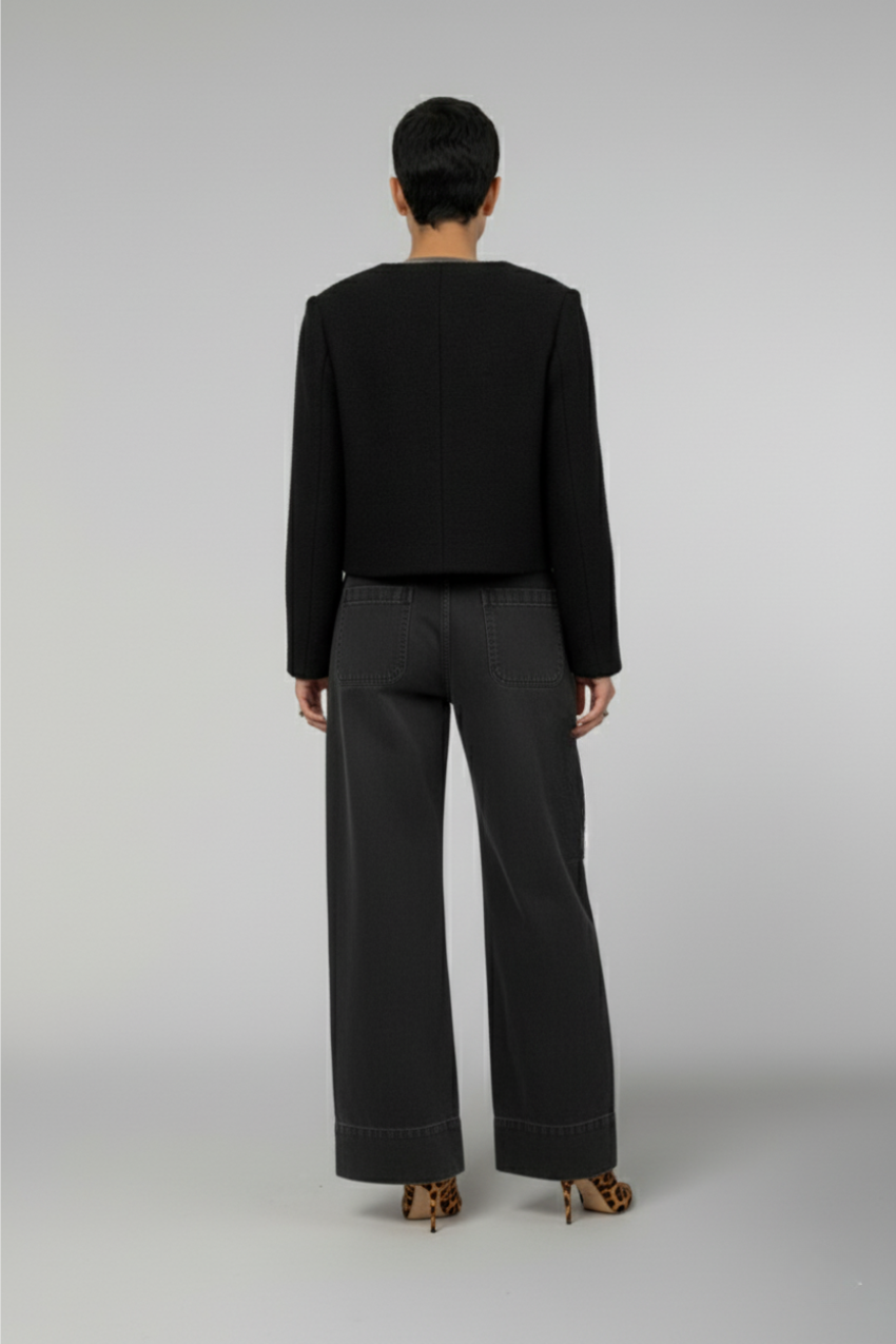 Lou Lou giacca cropped donna in bouclé misto lana