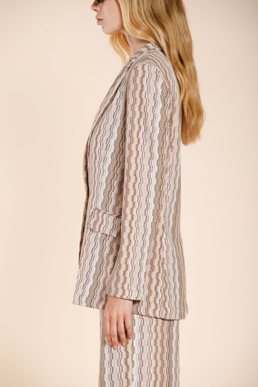 Irene blazer donna in jersey fantasia a righe