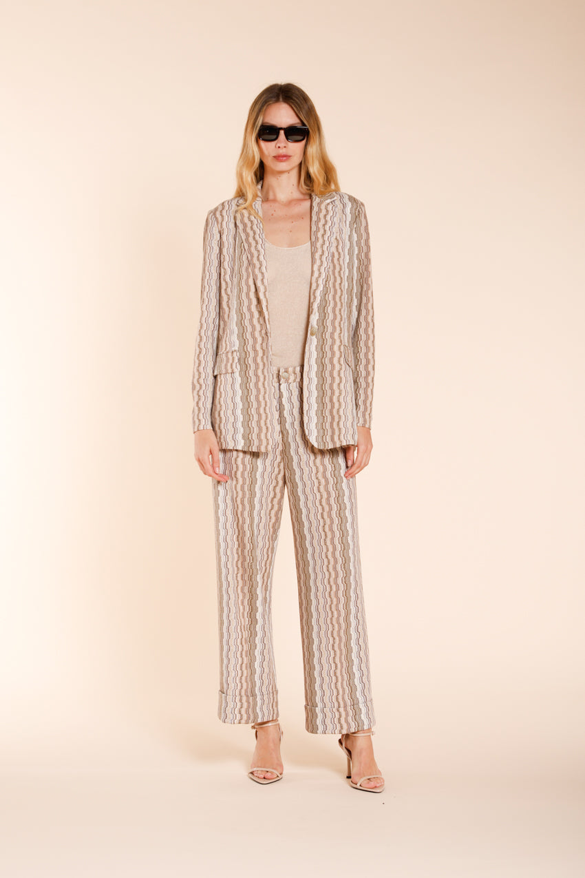Irene blazer donna in jersey fantasia a righe