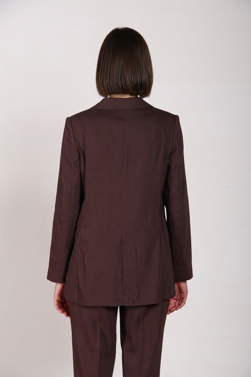 Irene blazer donna in tela misto lino e viscosa