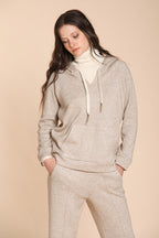 Foto 1 Hoodie felpa donna con cappuccio in jersey con lurex