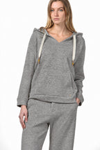 Hoodie felpa donna in jersey effetto maglia