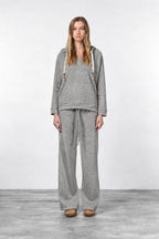 Hoodie felpa donna in jersey effetto maglia