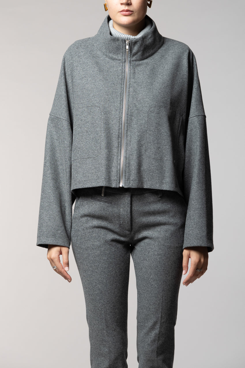 Nora Cropped-Damen-Sweatshirt aus Flanell-Jersey