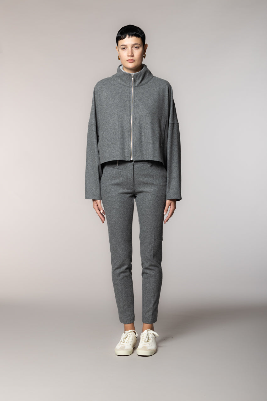 Nora Cropped-Damen-Sweatshirt aus Flanell-Jersey