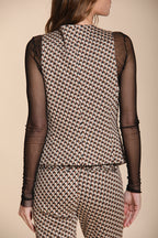 Foto 5 Ellen gilet donna in jersey con disegno rombo