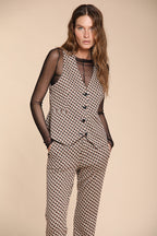 Foto 1 Ellen gilet donna in jersey con disegno rombo