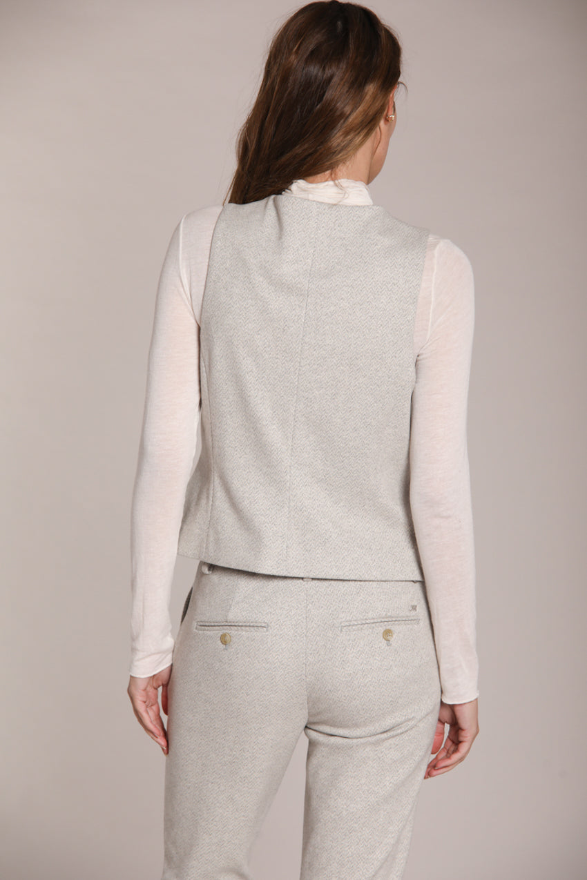 Foto 5 Ellen gilet donna in jersey con fantasia spigata
