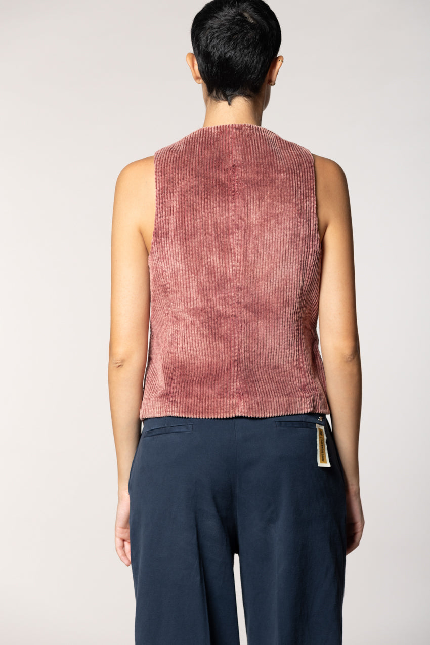 Ellen gilet donna in velluto a costa larga