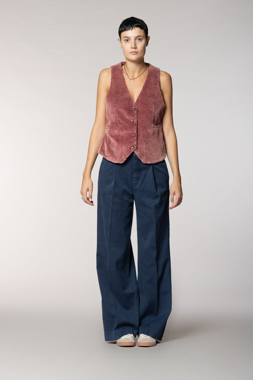 Ellen gilet donna in velluto a costa larga