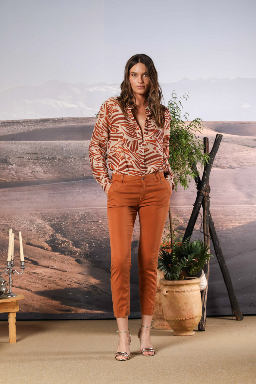 Jaqueline Capri Damen Chino Hose aus Twill Slim Fit