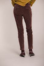 Foto 4 Jaqueline Archivio pantaloni chino donna in velluto 1000 righe slim fit