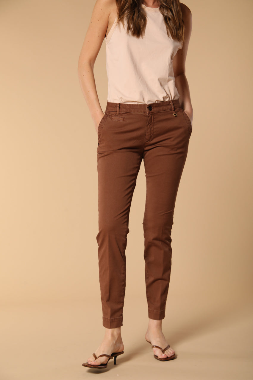 Jaqueline Archivio Damen Chinohose aus Gabardine Slim Fit
