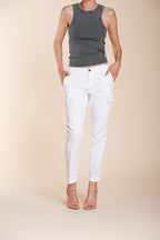 Chile City pantalone cargo donna in gabardina stretch slim fit