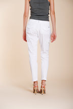 Chile City pantalone cargo donna in gabardina stretch slim fit