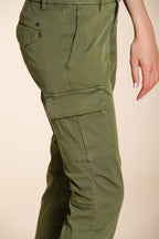 Chile City pantalone cargo donna in gabardina stretch slim fit