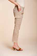 Pantalone cargo donna Chile City Mason's beige medio in gabardina stretch slim fit - vista posteriore SS26