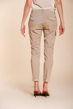 Pantalone cargo donna Chile City Mason's beige medio in gabardina stretch slim fit - vista laterale SS26