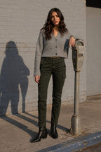 Chile City pantalone cargo donna in raso slim fit