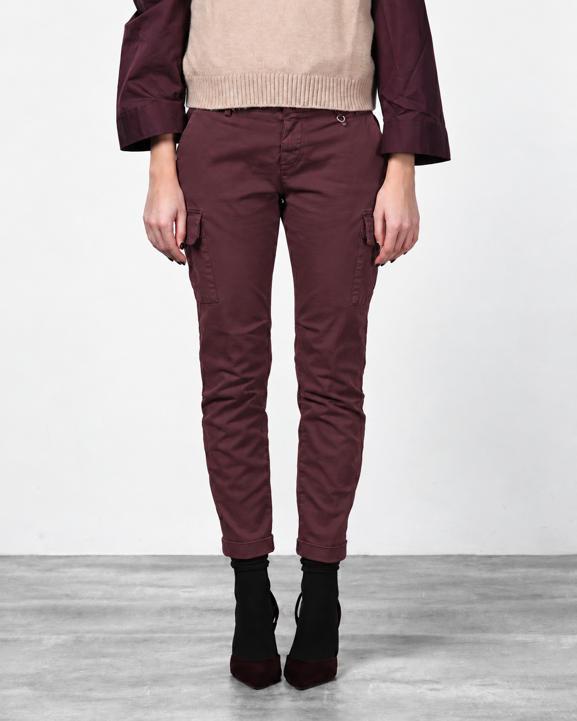 Chile City Damen-Cargohose aus Satin mit slim fit