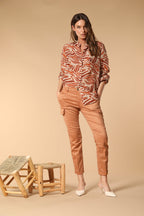 Chile City Damen Cargo-Hose aus Gabardine Slim Fit