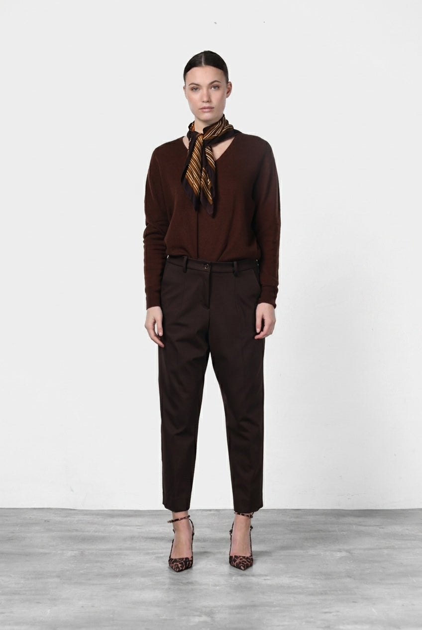 New York O Shape pantalone chino donna in jersey tecnico carrot fit
