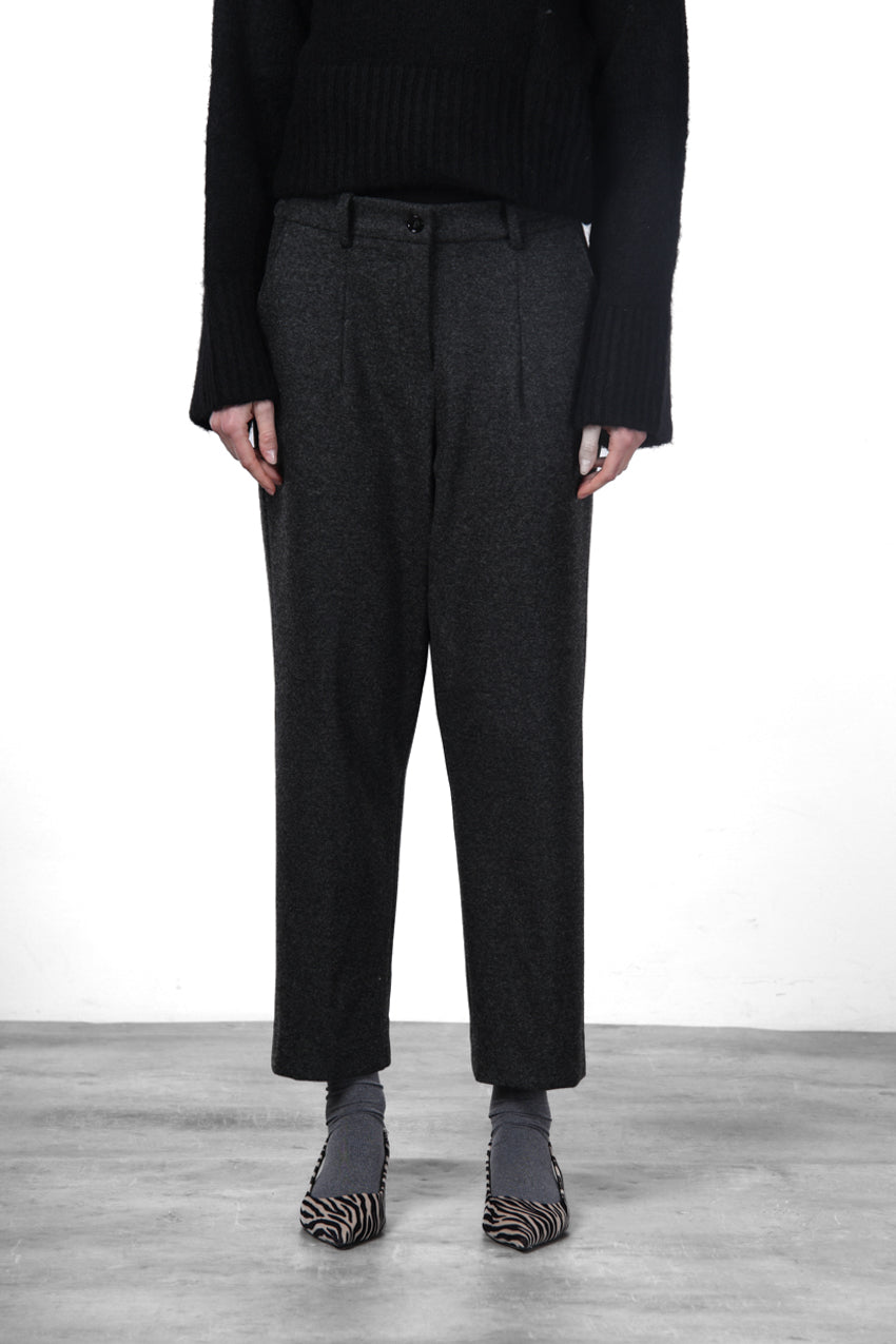 New York O Shape pantalone chino donna in jersey flanella carrot fit