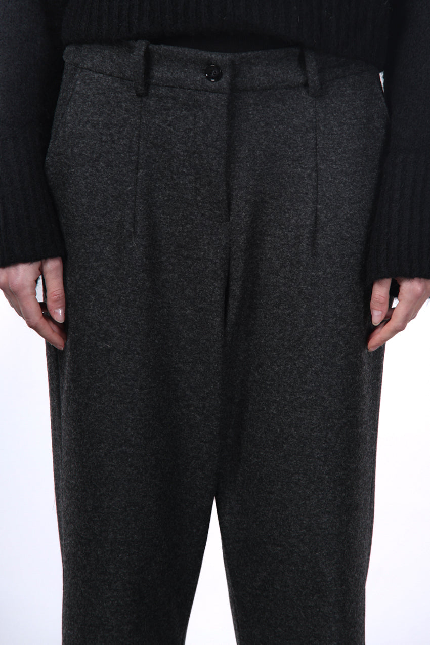 New York O Shape pantalone chino donna in jersey flanella carrot fit